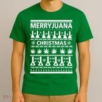 Merryjuana Weed Ugly Christmas Sweater T-Shirt thumb 3