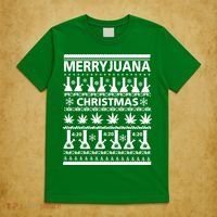 Merryjuana Weed Ugly Christmas Sweater T-Shirt thumb 5