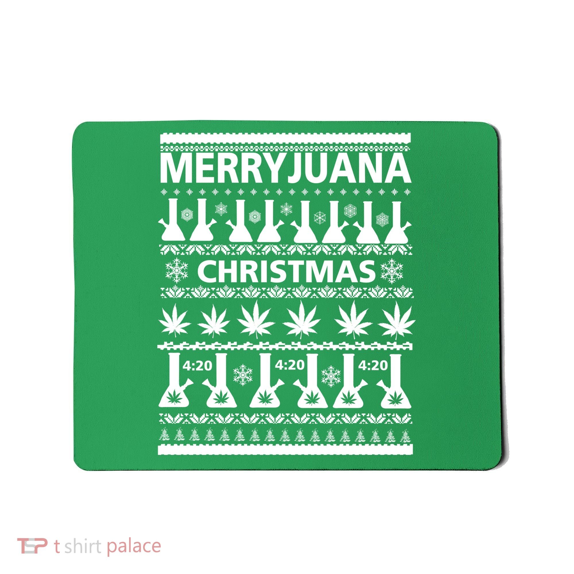 Merryjuana Weed Ugly Christmas Sweater Mousepad