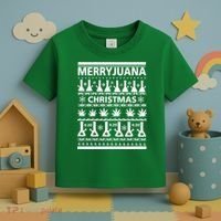 Merryjuana Weed Ugly Christmas Sweater Toddler T-Shirt thumb 3