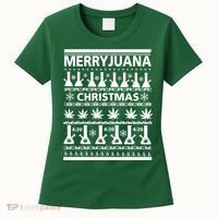 Merryjuana Weed Ugly Christmas Sweater Women's T-Shirt thumb 0