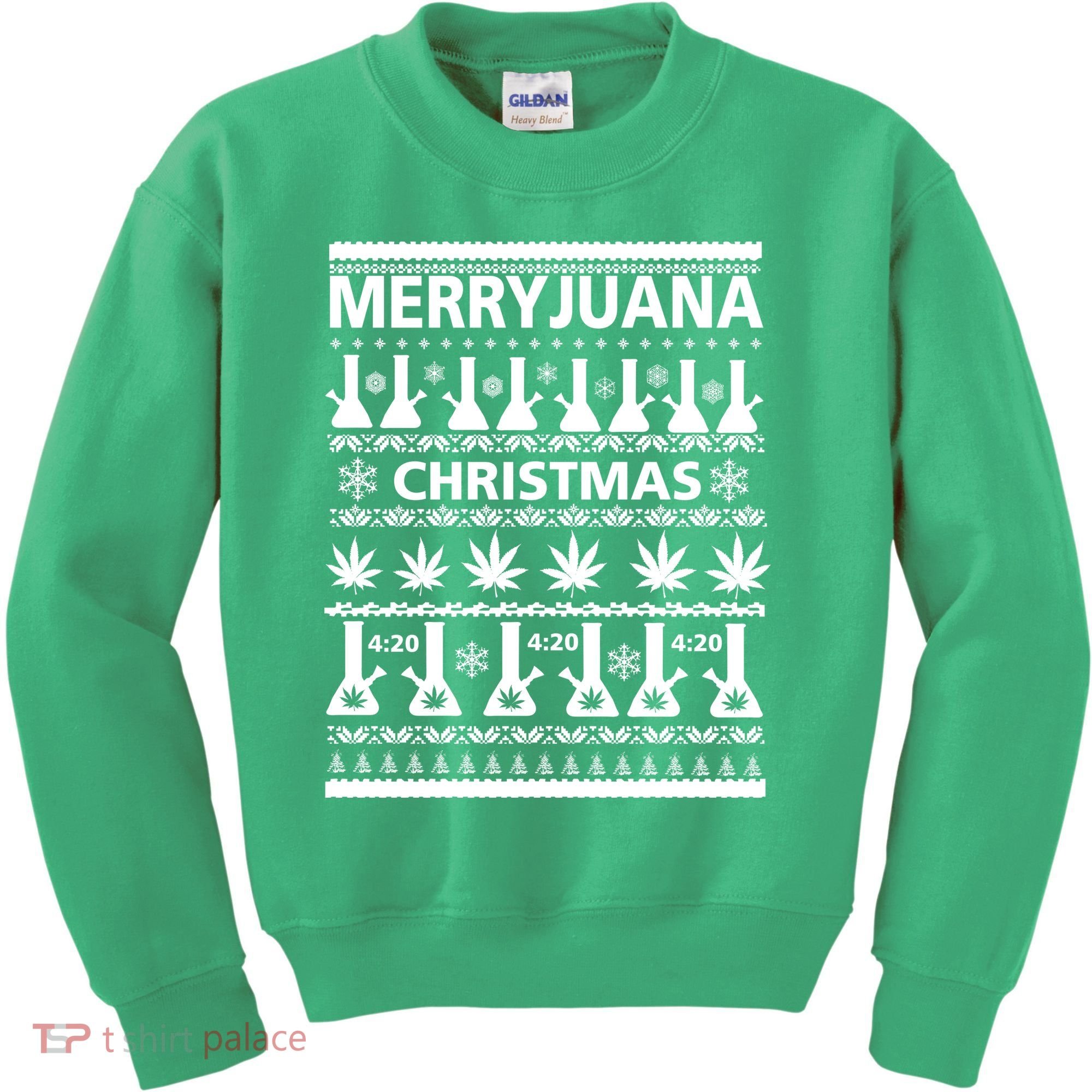 Merryjuana Weed Ugly Christmas Sweater Kids Sweatshirt