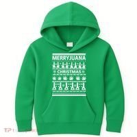 Merryjuana Weed Ugly Christmas Sweater Kids Hoodie thumb 0