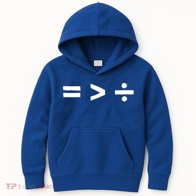 Math Equality Sign Greater Than Division Sign Equal Rights Gift Kids Hoodie