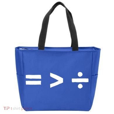 Math Equality Sign Greater Than Division Sign Equal Rights Gift Tote Bag