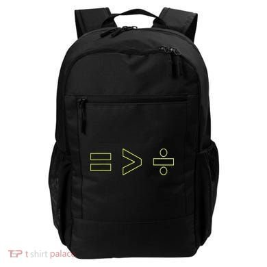 Math Equality Sign, Greater Than Division Sign Backpack