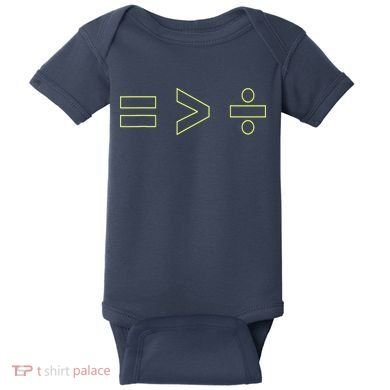 Math Equality Sign, Greater Than Division Sign Baby Bodysuit