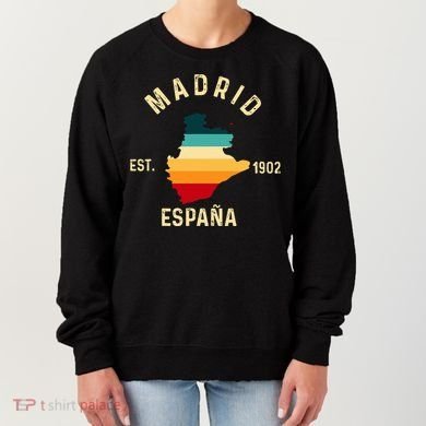 Madrid Espana Spain Est. Souvenir Flag Map Vacation Women's Sweatshirt