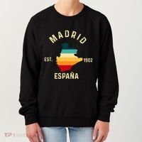 Madrid Espana Spain Est. Souvenir Flag Map Vacation Women's Sweatshirt thumb 0