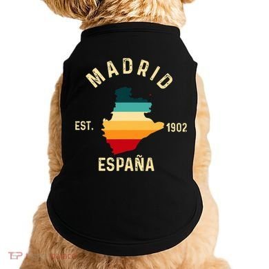Madrid Espana Spain Est. Souvenir Flag Map Vacation Doggie Tank