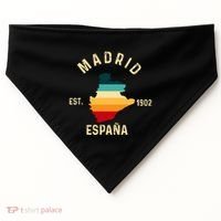 Madrid Espana Spain Est. Souvenir Flag Map Vacation USA-Made Doggie Bandana thumb 0