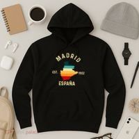 Madrid Espana Spain Est. Souvenir Flag Map Vacation Hoodie thumb 3