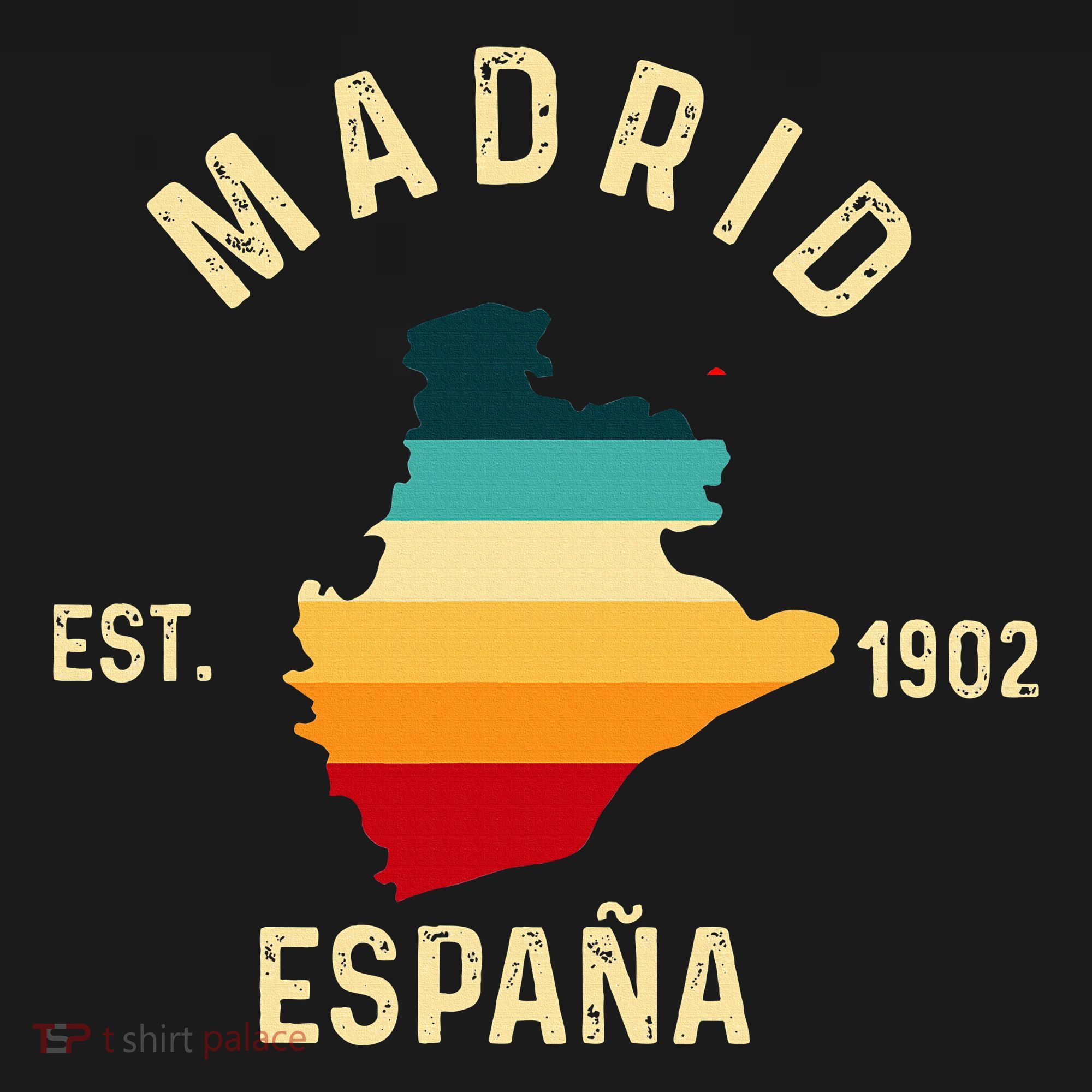 Madrid Espana Spain Est. Souvenir Flag Map Vacation Hoodie