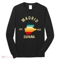 Madrid Espana Spain Est. Souvenir Flag Map Vacation Long Sleeve Shirt thumb 0