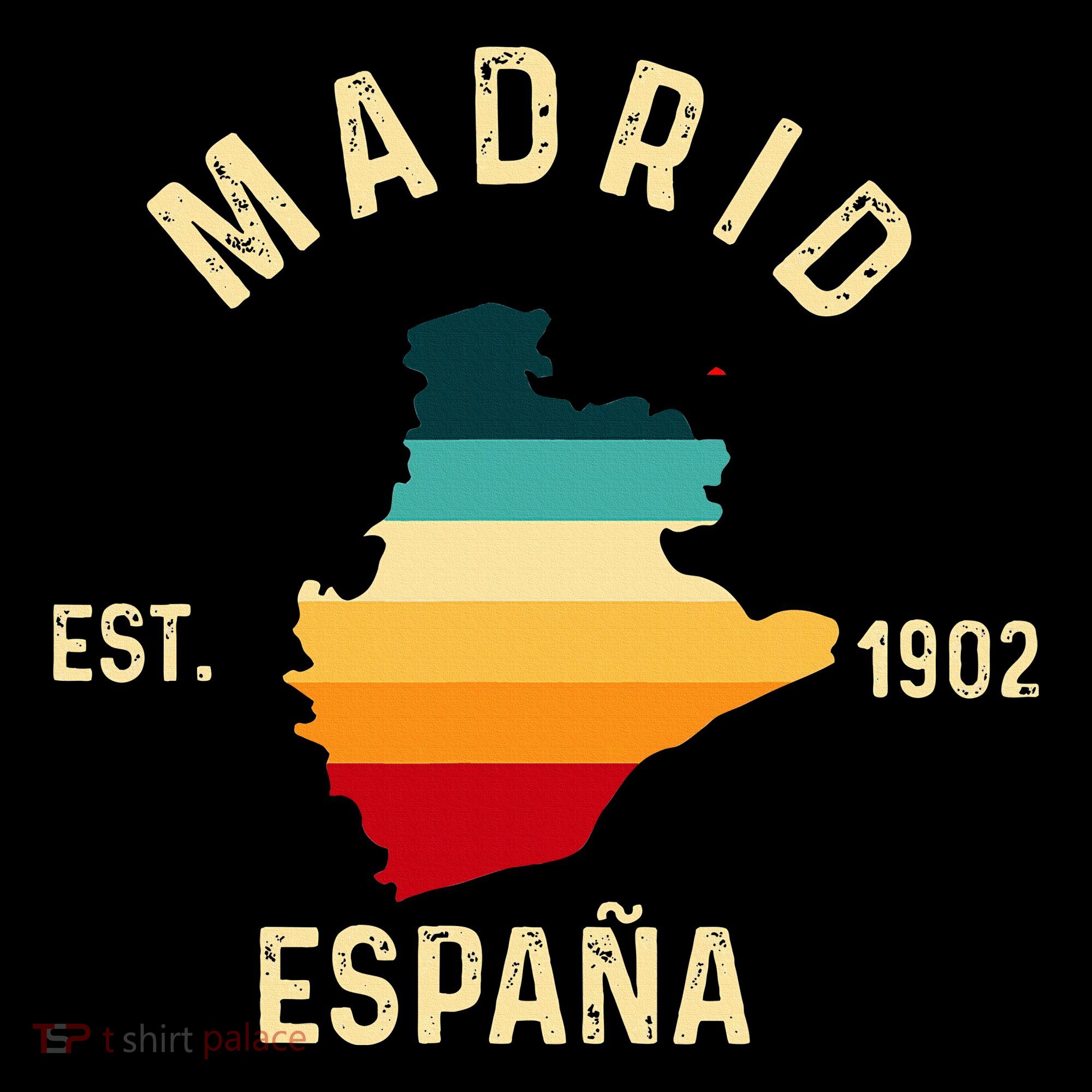 Madrid Espana Spain Est. Souvenir Flag Map Vacation Sweatshirt