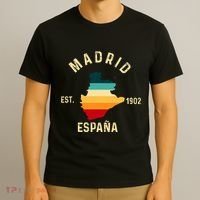 Madrid Espana Spain Est. Souvenir Flag Map Vacation T-Shirt thumb 3