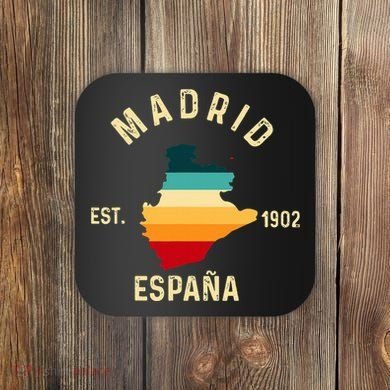 Madrid Espana Spain Est. Souvenir Flag Map Vacation Coaster