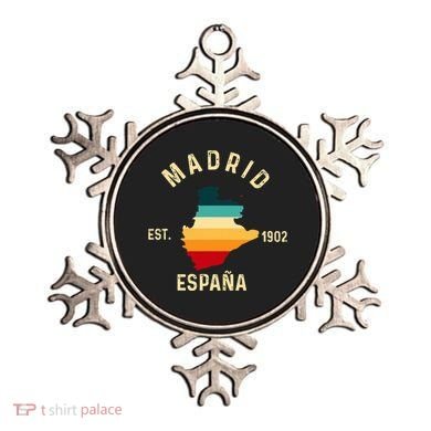 Madrid Espana Spain Est. Souvenir Flag Map Vacation Ornament