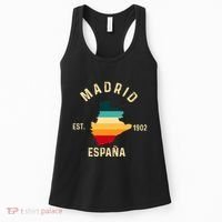 Madrid Espana Spain Est. Souvenir Flag Map Vacation Women's Tank Top thumb 0
