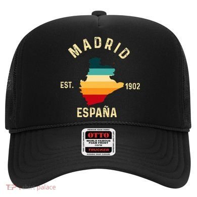 Madrid Espana Spain Est. Souvenir Flag Map Vacation Hat