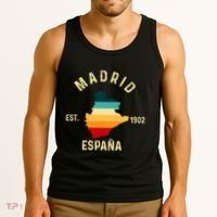 Madrid Espana Spain Est. Souvenir Flag Map Vacation Tank Top thumb 3