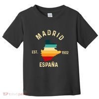 Madrid Espana Spain Est. Souvenir Flag Map Vacation Toddler T-Shirt thumb 0