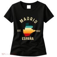 Madrid Espana Spain Est. Souvenir Flag Map Vacation Women's T-Shirt thumb 0