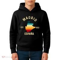 Madrid Espana Spain Est. Souvenir Flag Map Vacation Kids Hoodie thumb 4