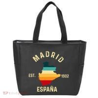 Madrid Espana Spain Est. Souvenir Flag Map Vacation Tote Bag thumb 0