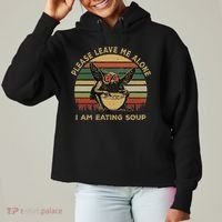 Mothman Eating Soup Please Leave Me Alone I Am Eating Soup Ladies Heavyweight Boxy Pullover Hoodie thumb 0