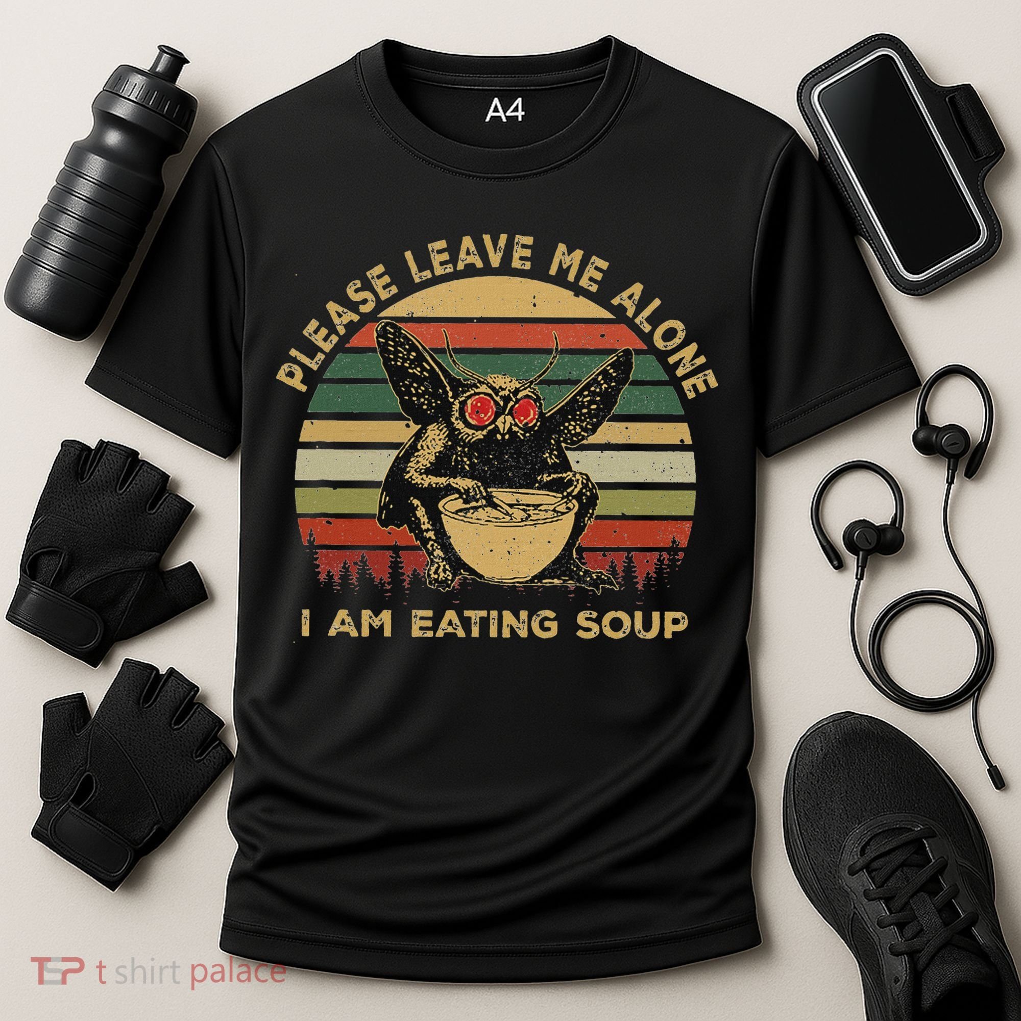 Mothman Eating Soup Please Leave Me Alone I Am Eating Soup Cooling Performance Crew T-Shirt