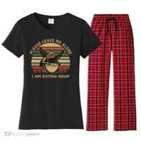 Mothman Eating Soup Please Leave Me Alone I Am Eating Soup Women's Flannel Pajama Set thumb 0