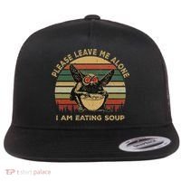 Mothman Eating Soup Please Leave Me Alone I Am Eating Soup Flat Bill Trucker Hat thumb 0