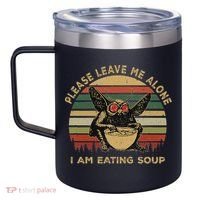 Mothman Eating Soup Please Leave Me Alone I Am Eating Soup 12oz Stainless Steel Coffee Mug thumb 2
