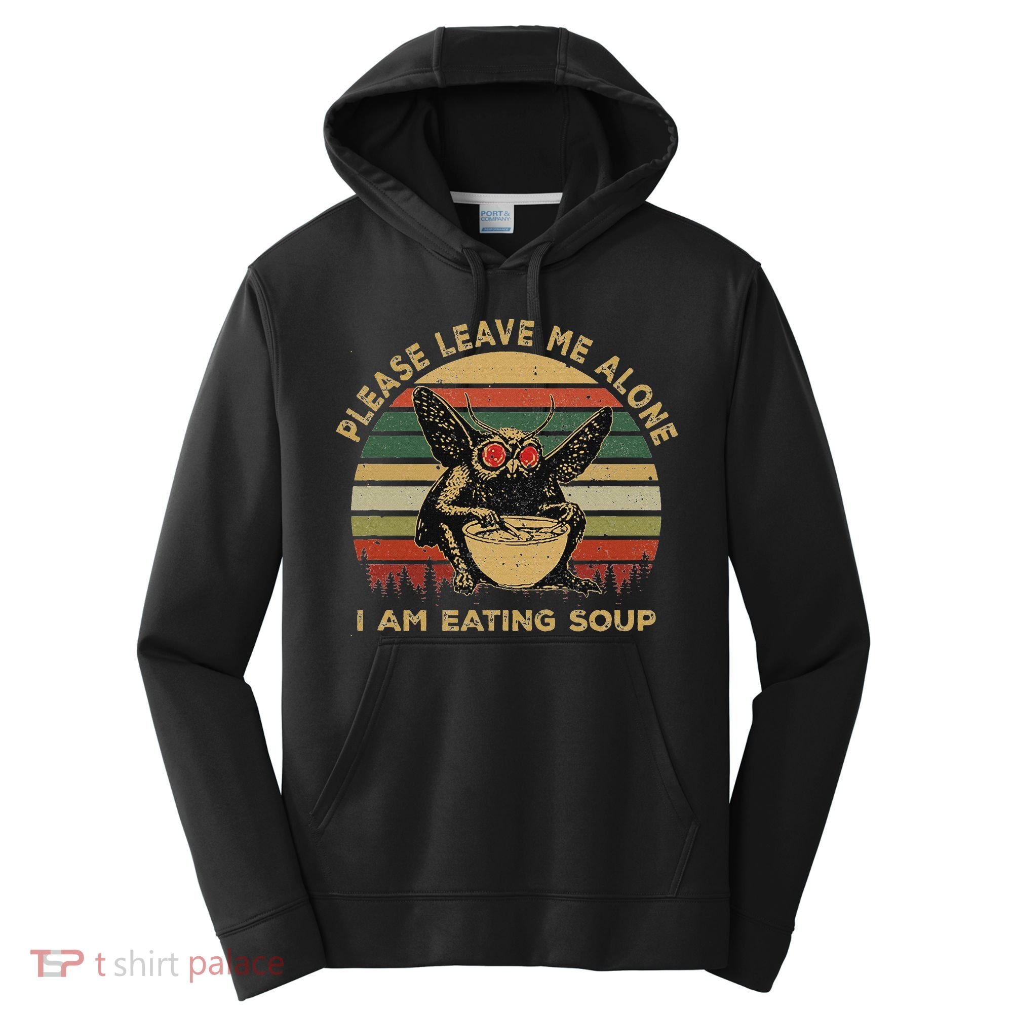 Mothman Eating Soup Please Leave Me Alone I Am Eating Soup Performance Fleece Hoodie