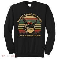 Mothman Eating Soup Please Leave Me Alone I Am Eating Soup Tall Sweatshirt thumb 0