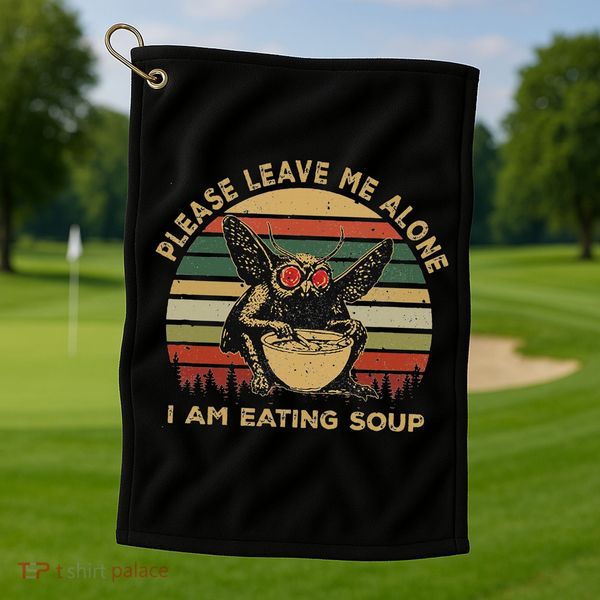 Mothman Eating Soup Please Leave Me Alone I Am Eating Soup Golf Towel