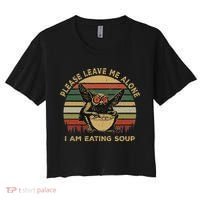 Mothman Eating Soup Please Leave Me Alone I Am Eating Soup Women's Crop Top Tee thumb 0