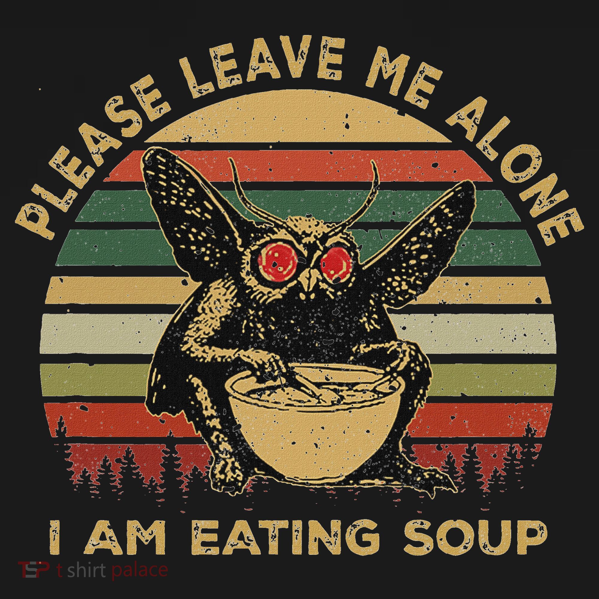 Mothman Eating Soup Please Leave Me Alone I Am Eating Soup Cropped Pullover Crew
