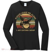 Mothman Eating Soup Please Leave Me Alone I Am Eating Soup Women's Long Sleeve Shirt thumb 0