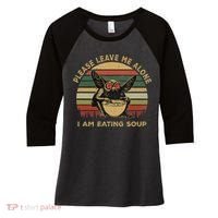 Mothman Eating Soup Please Leave Me Alone I Am Eating Soup Women's Tri-Blend 3/4-Sleeve Raglan Shirt thumb 0