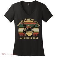 Mothman Eating Soup Please Leave Me Alone I Am Eating Soup Women's V-Neck T-Shirt thumb 0