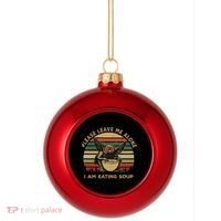 Mothman Eating Soup Please Leave Me Alone I Am Eating Soup Plastic Christmas Ball Ornament thumb 0