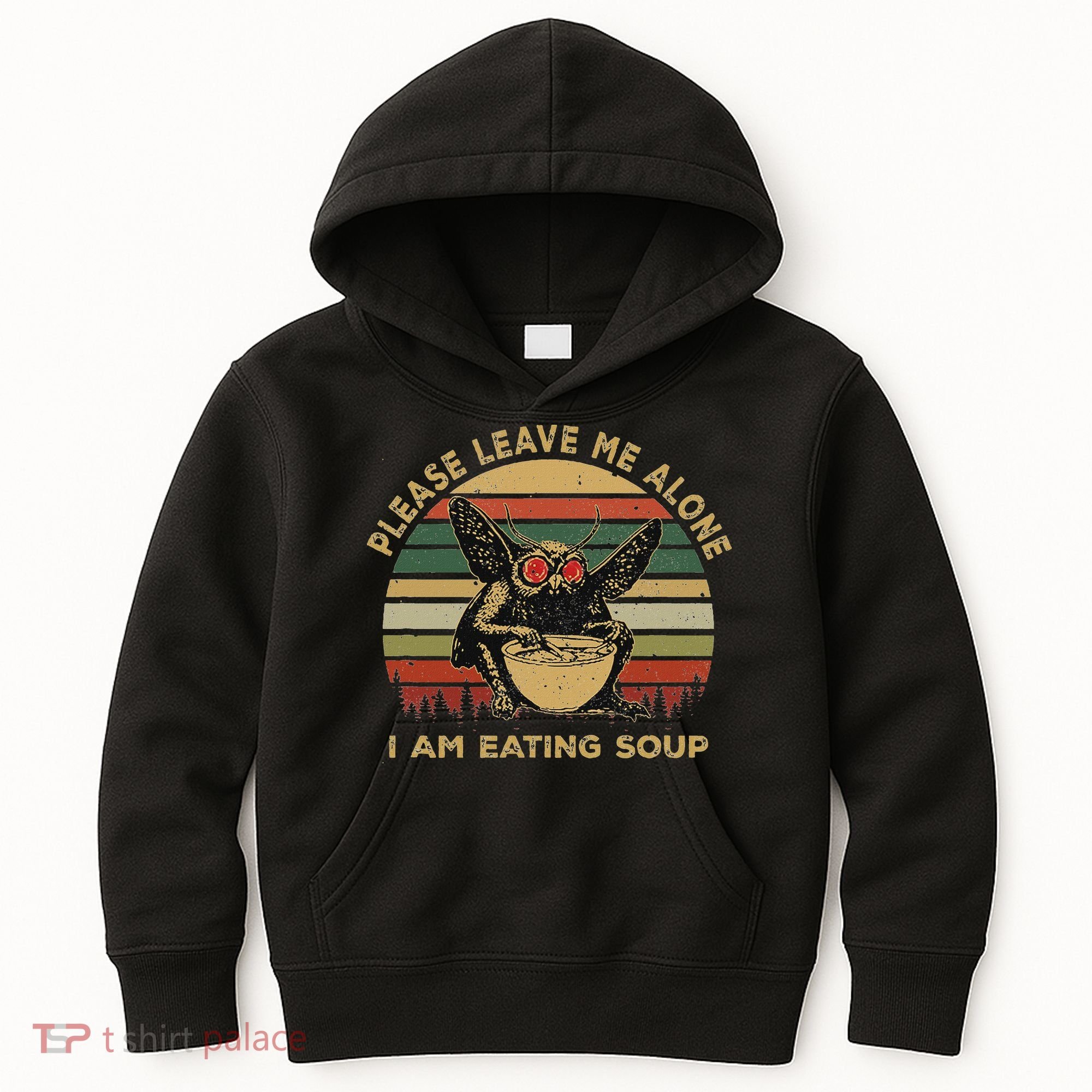 Mothman Eating Soup Please Leave Me Alone I Am Eating Soup Kids Hoodie