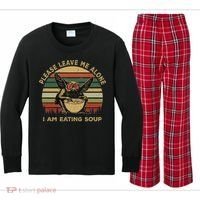 Mothman Eating Soup Please Leave Me Alone I Am Eating Soup Kids Long Sleeve Plaid Pajama Set thumb 0