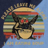 Mothman Eating Soup Please Leave Me Alone I Am Eating Soup Raglan Baseball Sleeve Shirt thumb 2