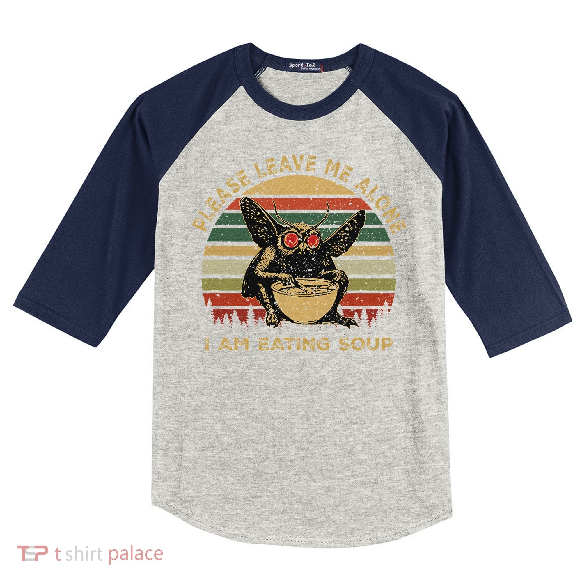 Mothman Eating Soup Please Leave Me Alone I Am Eating Soup Kids Colorblock Raglan Jersey