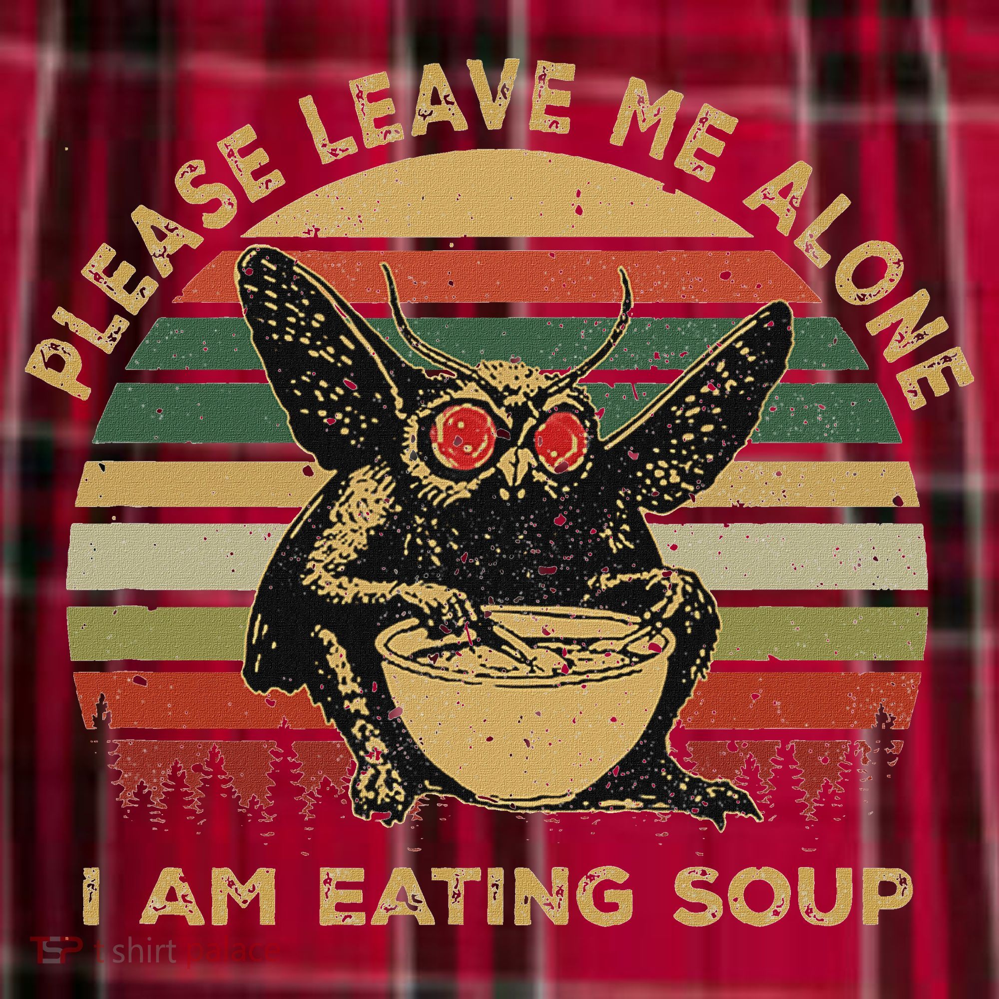 Mothman Eating Soup Please Leave Me Alone I Am Eating Soup Men's Flannel Plaid Pajama Pants
