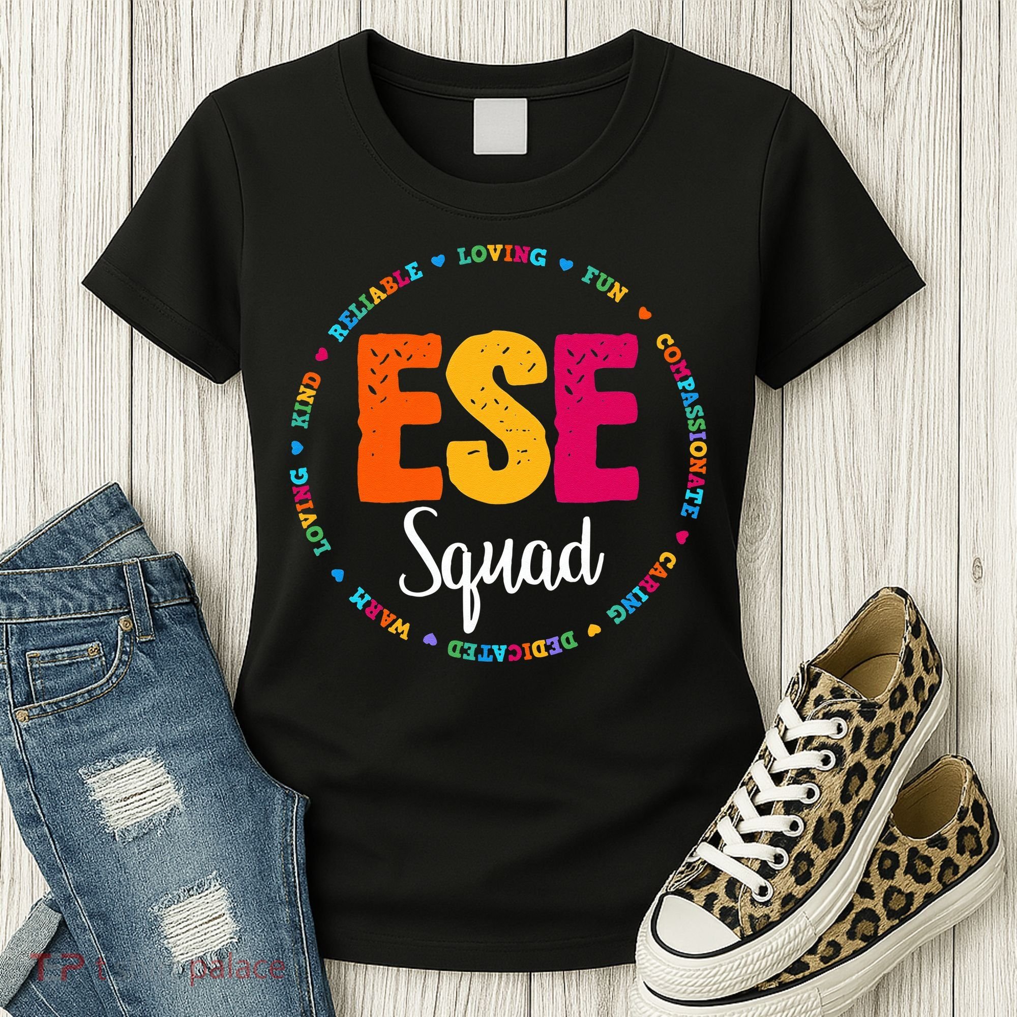 Matching ESE Squad First Last Day Team Teacher Student Tribe Women's T-Shirt