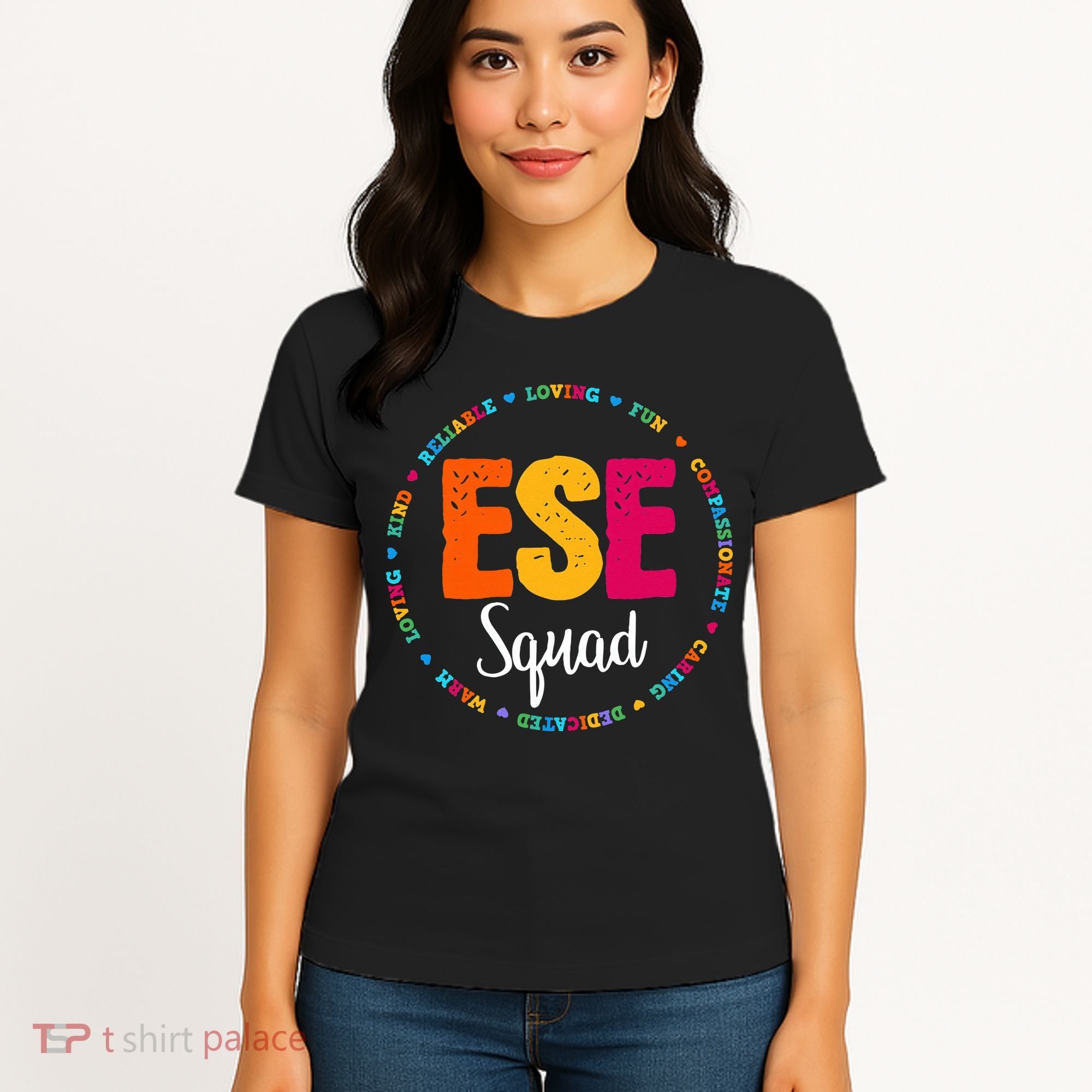 Matching ESE Squad First Last Day Team Teacher Student Tribe Women's T-Shirt